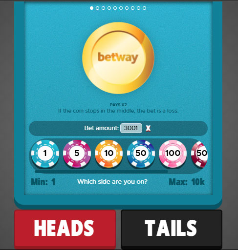 Spin the coin for a free Heads or Tails game online