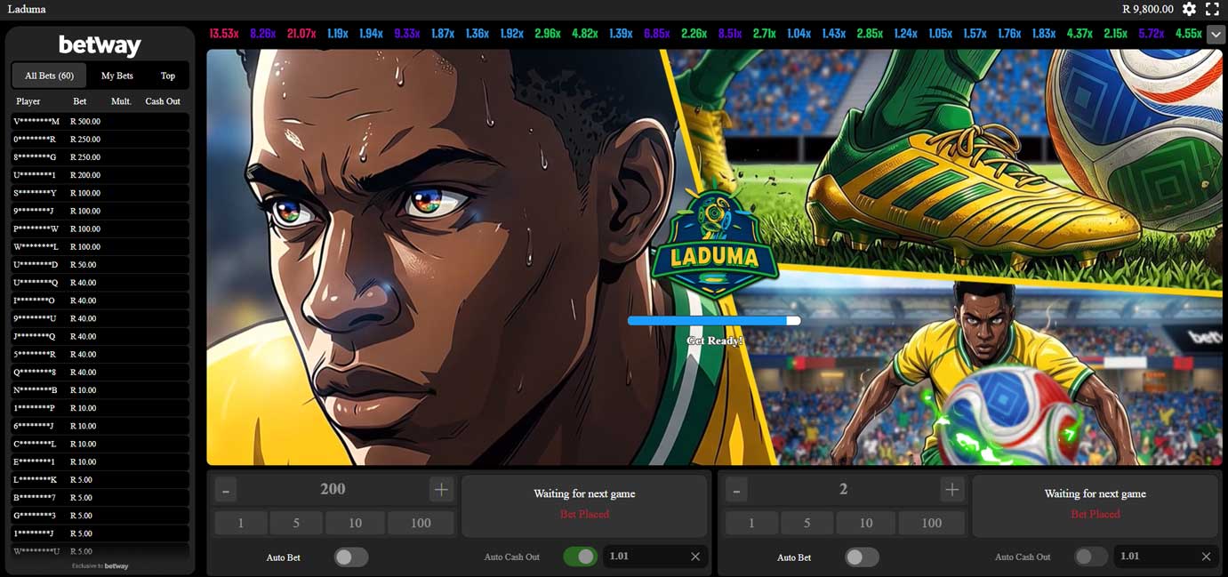 Laduma soccer crash game gameplay