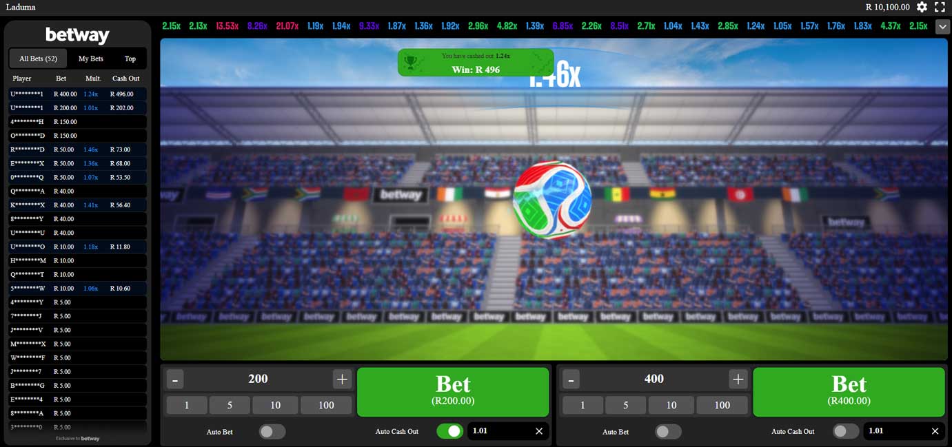 Laduma soccer crash game Cash Out