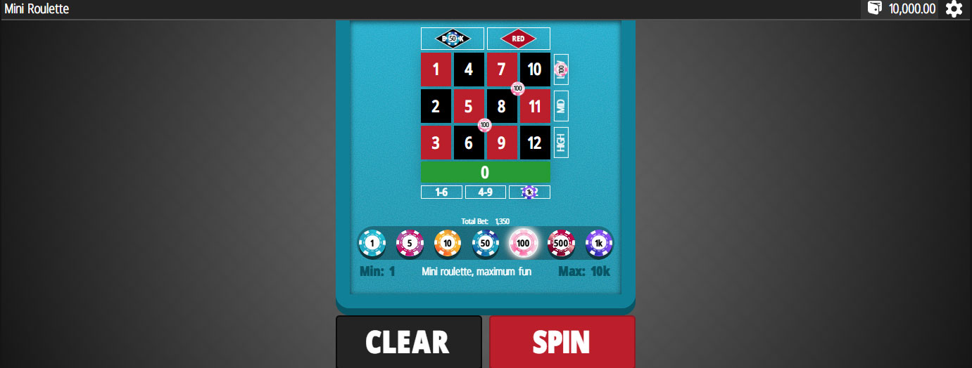 mini roulette wheel gameplay