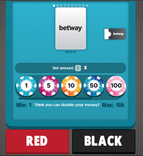 Red or Black card game online interface for free play