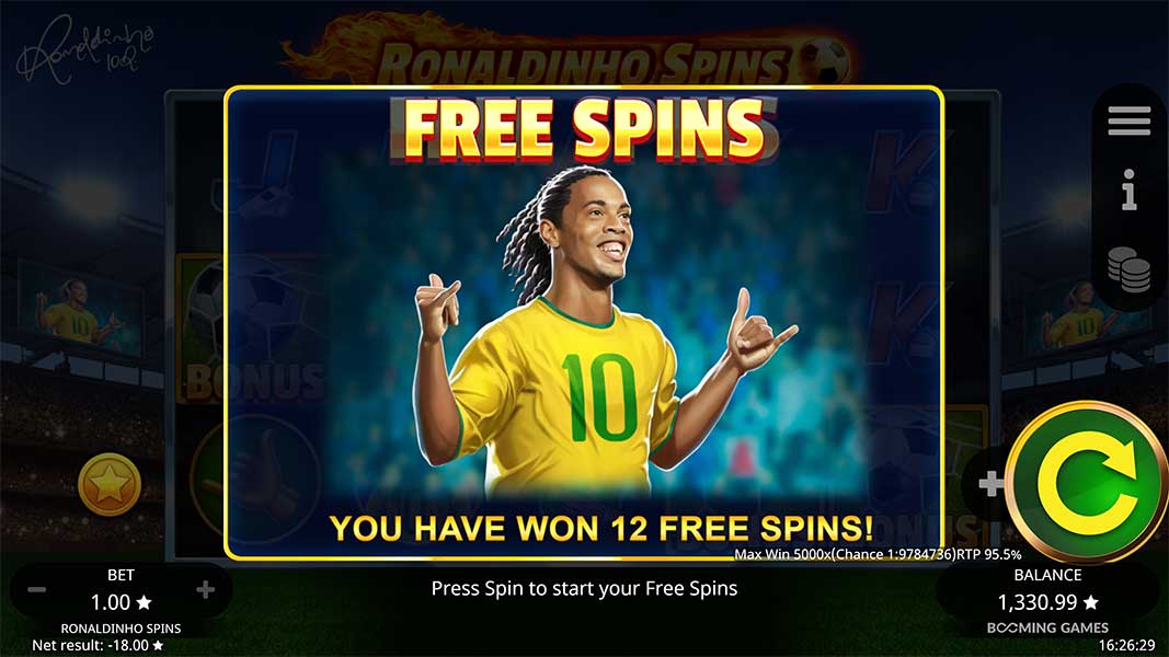 Ronaldinho Spins Free Spins Game Play